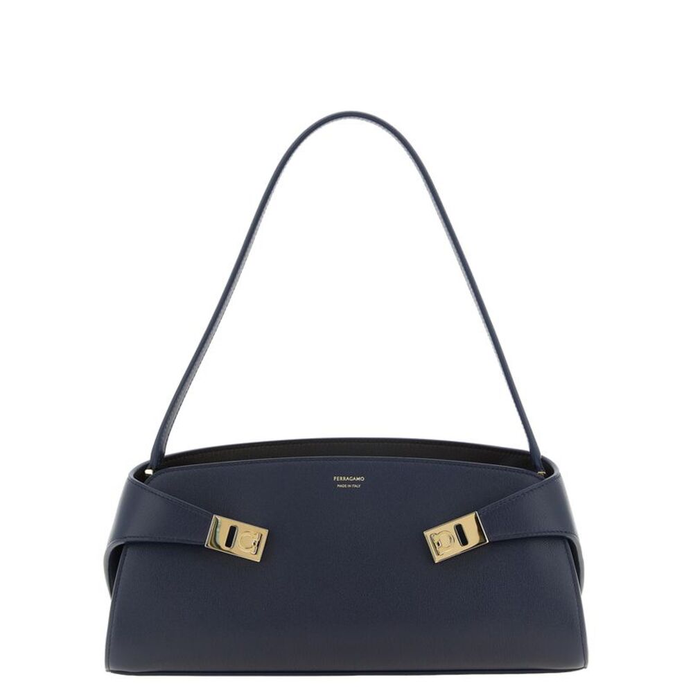 Ferragamo Blue Calfskin Shoulder Women's Bag